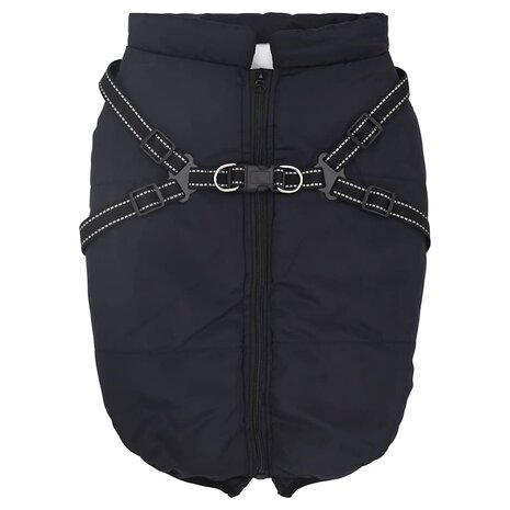Hondenjas met harnas waterdicht reflecterend marineblauw L68