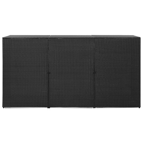 Containerberging Driedubbel 229X78X120 Cm Poly Rattan Zwart