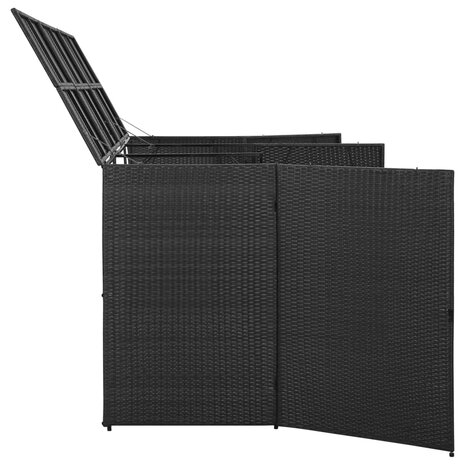 Containerberging Driedubbel 229X78X120 Cm Poly Rattan Zwart
