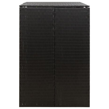 Containerberging dubbel 140x80x117 cm poly rattan zwart