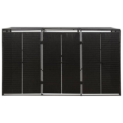 Containerberging driedubbel 207x80x117 cm poly rattan zwart