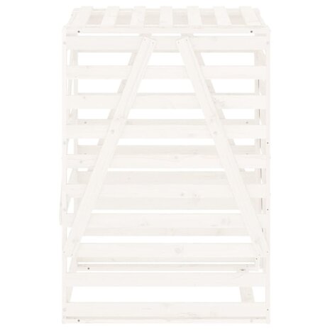 Containerberging 84x90x128,5 cm massief grenenhout wit