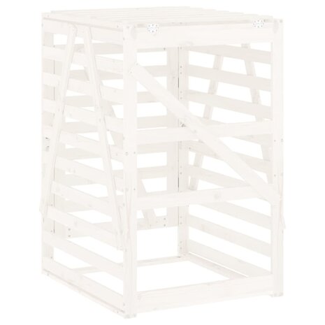 Containerberging 84x90x128,5 cm massief grenenhout wit