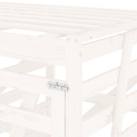 Containerberging drievoudig massief grenenhout wit