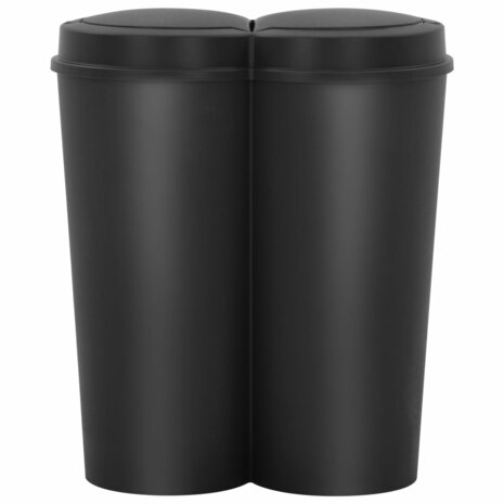 Prullenbak dubbel 50 L zwart