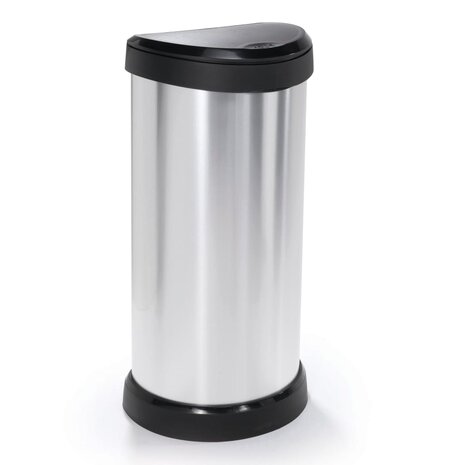Pedaalemmer Deco ovaal 40 L zilverkleurig
