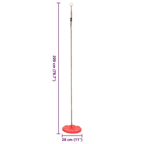 Schotelschommel 200 cm rood