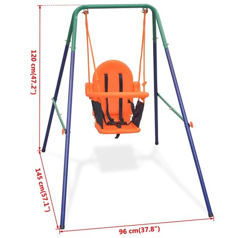 Peuterschommelset met veiligheidsharnas oranje