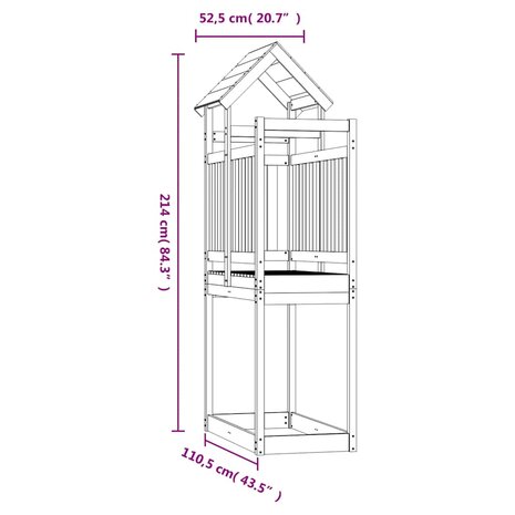 Speeltoren 52,5x110,5x214 cm massief douglashout