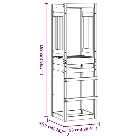 Speeltoren 53x46,5x169 cm massief douglashout