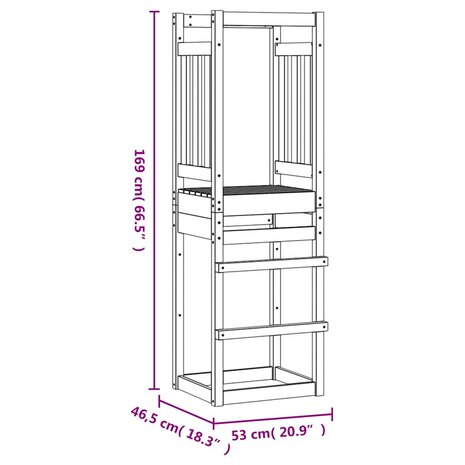 Speeltoren 53x46,5x169 cm geïmpregneerd grenenhout