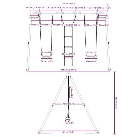 Schommelset met schommels en ladder