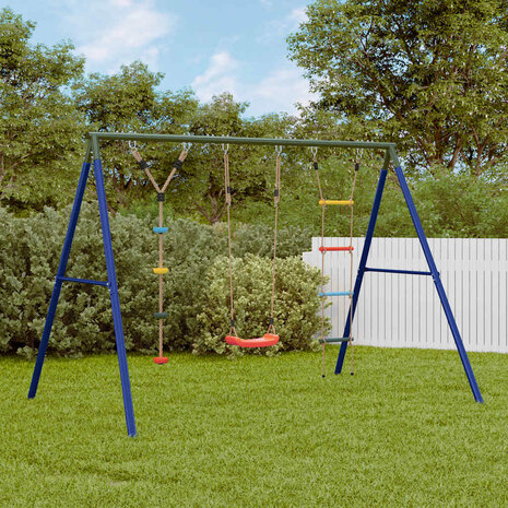 Schommelset met schommel, ladder en klimtouw met schijven