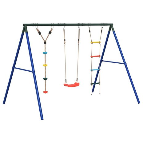 Schommelset met schommel, ladder en klimtouw met schijven