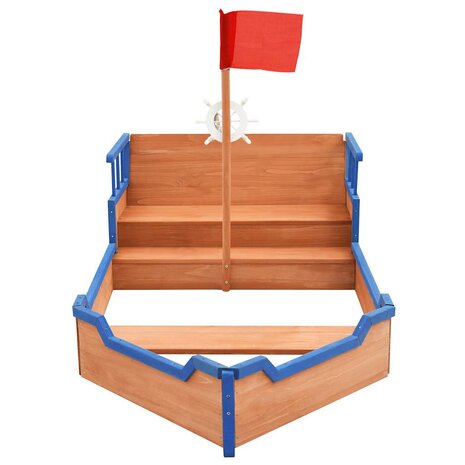 Zandbak piratenschip 190x94,5x101 cm vurenhout