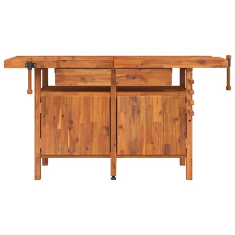 Werkbank met lades en bankschroeven 162x62x83 cm acaciahout