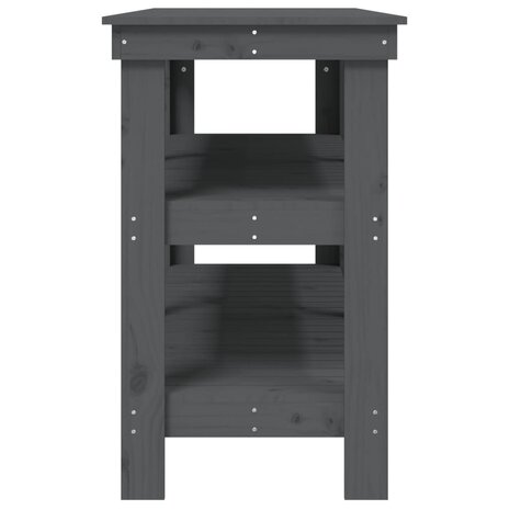 Werkbank 142,5x50x80 cm massief grenenhout grijs