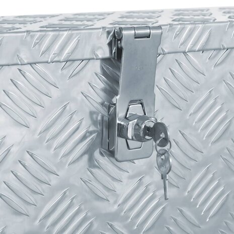Aluminium kist 76,5x26,5x33 cm zilverkleurig