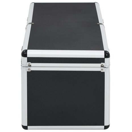 Opbergkoffers 2 st aluminium zwart