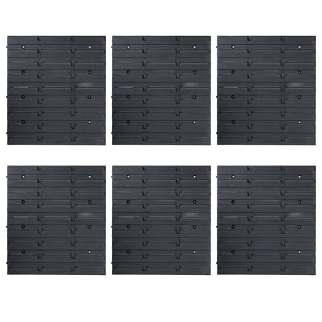 96-delige Opslagbakkenset met wandpanelen blauw en zwart