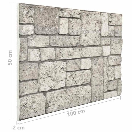 10 st Wandpanelen 3D grijze baksteen EPS