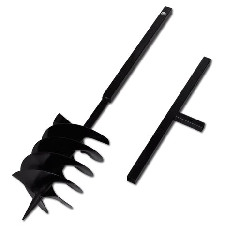 Grondboor met handvat en schroefkop 200 mm (zwart)