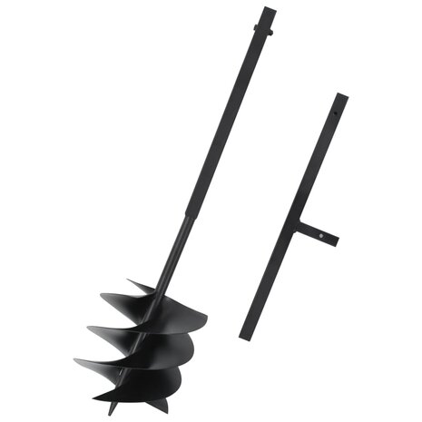 Grondboor met handgreep 250 mm staal zwart