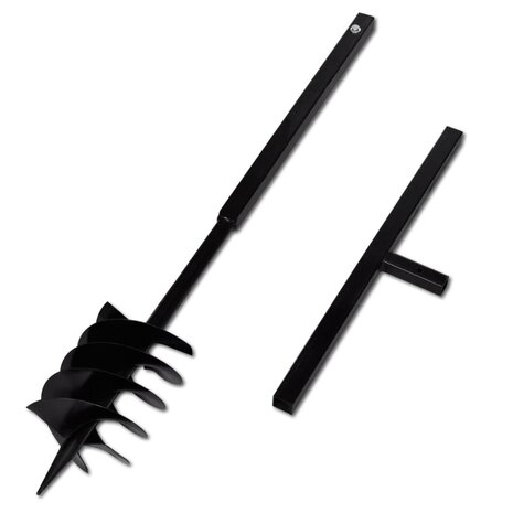 Grondboor met handvat 180 mm en verlengstukken 9 m (staal)