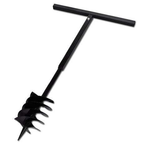Grondboor met handvat 180 mm en verlengstukken 9 m (staal)