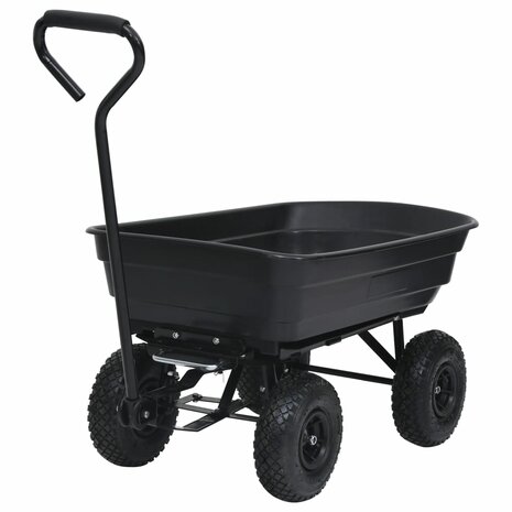 Tuinkiepwagen 300 kg 75 L zwart