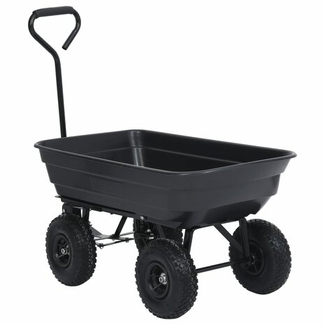 Tuinkiepwagen 300 kg 75 L zwart