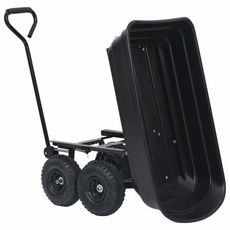 Tuinkiepwagen 300 kg 75 L zwart