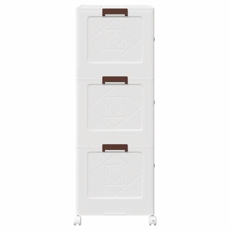 Opbergbox stapelbaar met wielen 3-laags 75 L 64x39,5x110,5 cm