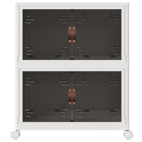 Opbergbox stapelbaar met wielen 2-laags 75 L 64x40x76 cm