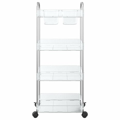 Opbergtrolley 4-laags 37x28x95 cm acryl transparant