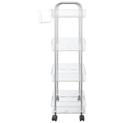 Opbergtrolley 4-laags 37x28x95 cm acryl transparant