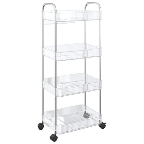 Opbergtrolley 4-laags 37x28x95 cm acryl transparant