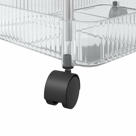 Opbergtrolley 4-laags 37x28x95 cm acryl transparant