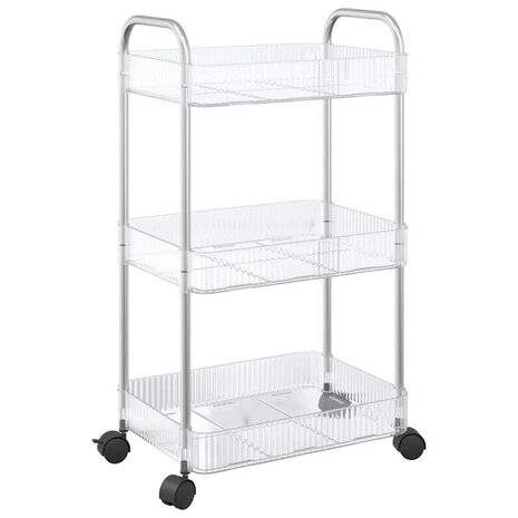 Opbergtrolley 3-laags 37x28x68 cm acryl transparant