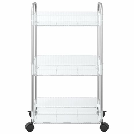 Opbergtrolley 3-laags 37x28x68 cm acryl transparant