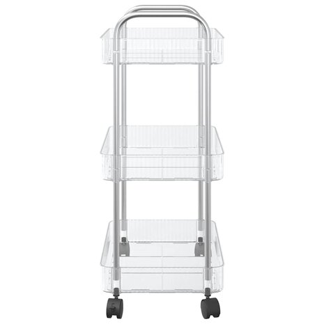 Opbergtrolley 3-laags 37x28x68 cm acryl transparant