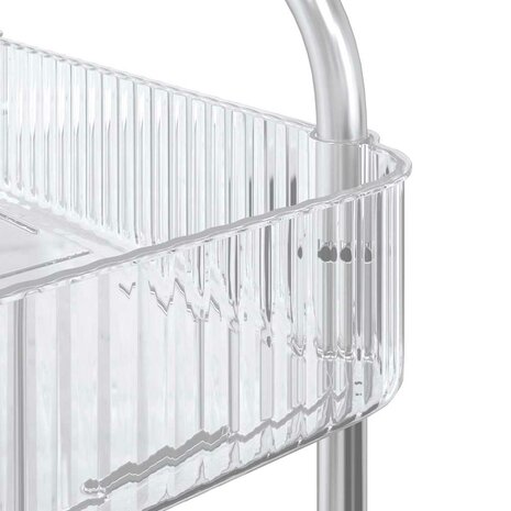 Opbergtrolley 3-laags 37x28x68 cm acryl transparant