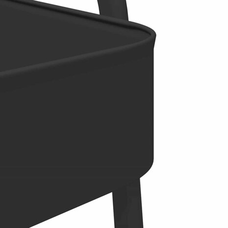 Opbergtrolley 3-laags 42x41,5x77 cm staal zwart