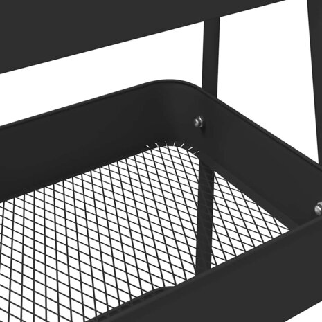 Opbergtrolley 3-laags 42x41,5x77 cm staal zwart