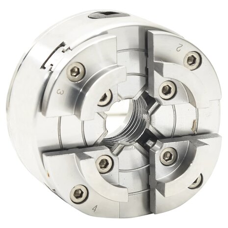 Houtklauwplaat 4 bekken M33 verbinding 96 mm staal zilverkleur