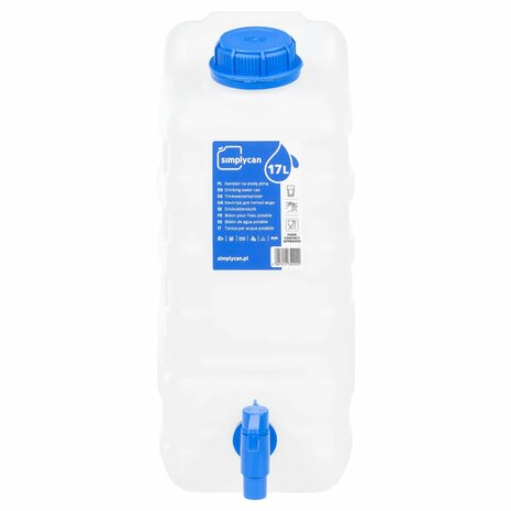 Watertank met kraan 15 L kunststof transparant