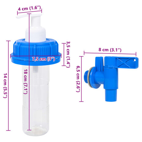 Watertank met kraan en zeepdispenser 20 L kunststof
