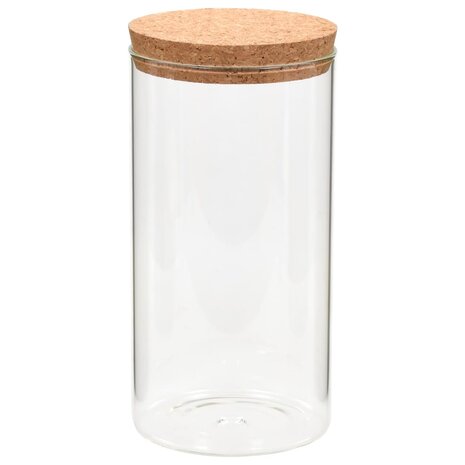 Opbergpotten met kurken deksel 6 st 1400 ml glas