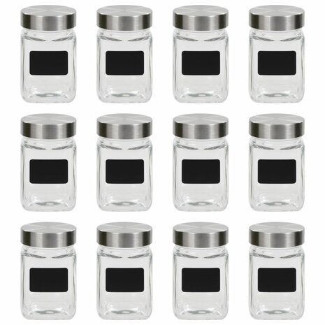 Opbergpotten met stickers 12 st 300 ml