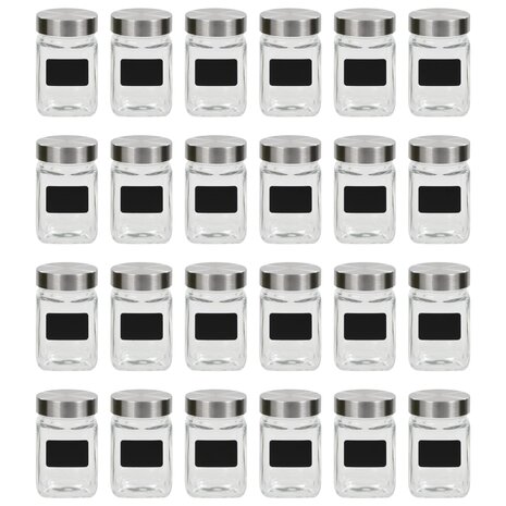 Opbergpotten met stickers 24 st 300 ml